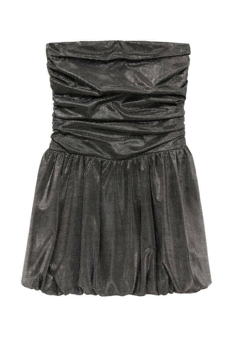 Mango Cocktailjurk zilverkleurig Mango Cocktailjurk zilverkleurig