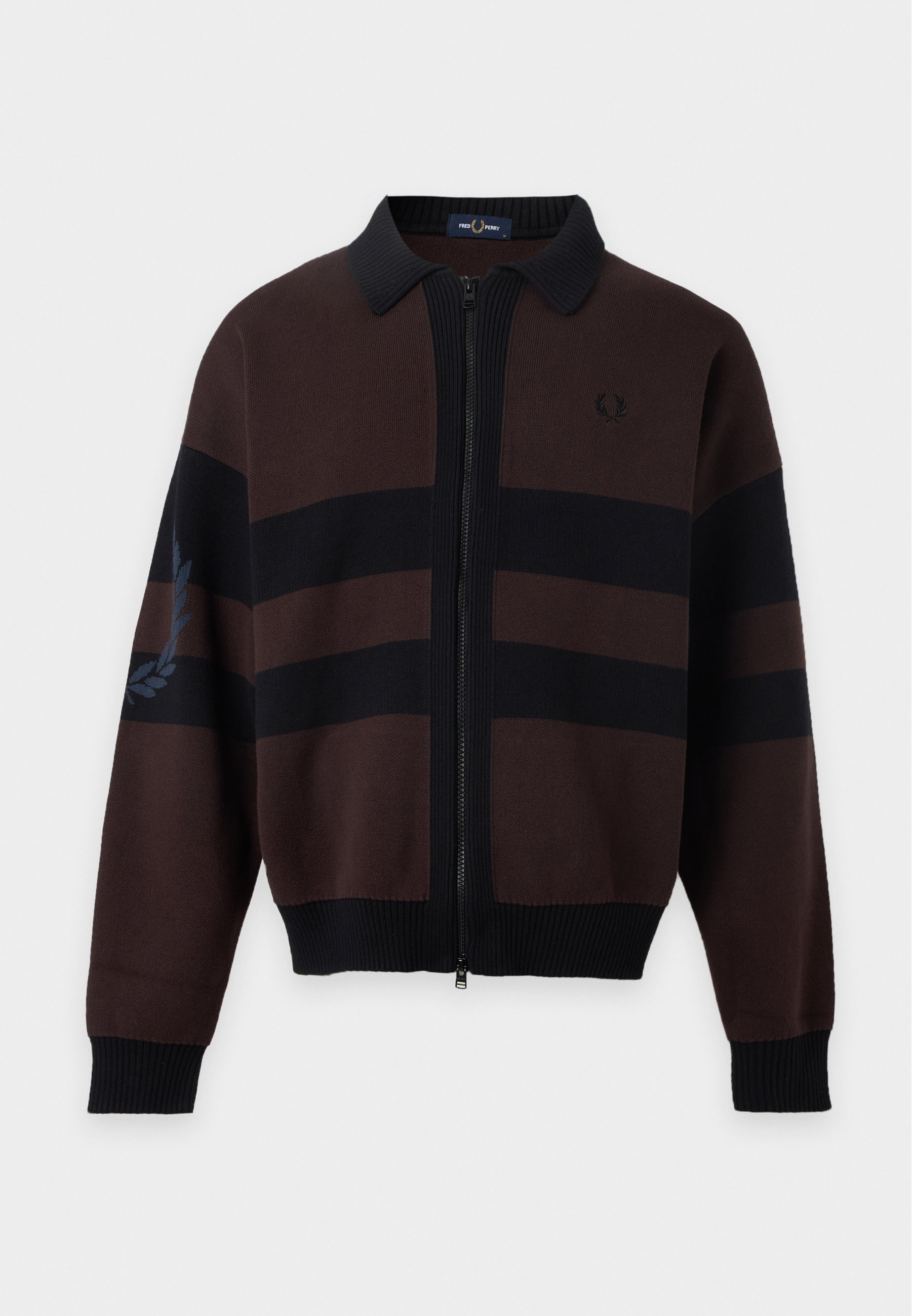 Fred Perry CROSS TAPE TRACK - Zip-up sweatshirt - black - Zalando