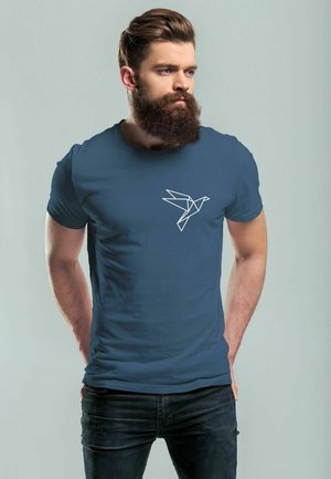 VOGEL ORIGAMI BRUST LOGO FASHION STREETSTYLE - Print T-shirt - denim blue
