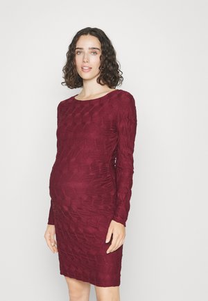 Pieces Maternity PMLOLA O-NECK SHORT DRESS - Dzsörzéruha - tawny port