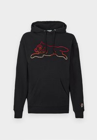 Μαύρο φούτερ με κουκούλα που διαθέτει πολύχρωμο σχέδιο από στρας με τρέχον ζώο. Περιλαμβάνει μπροστινή τσέπη και ριμπ μανσέτες.