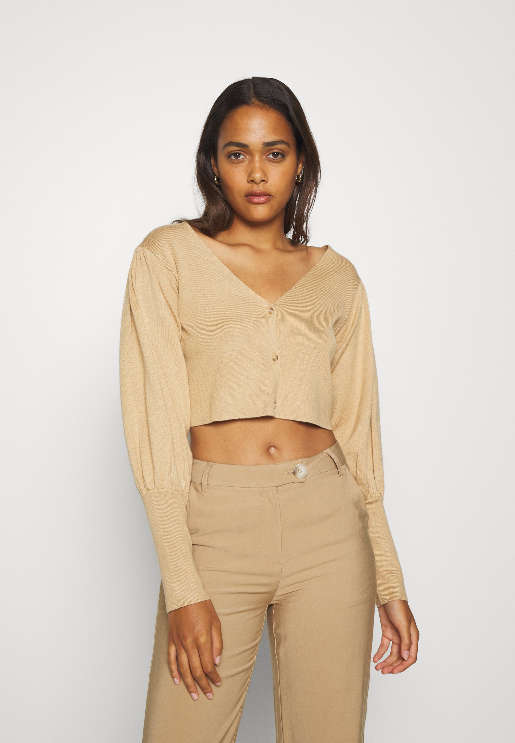 missguided balloon sleeve cardigan