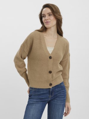 Vero Moda VMLEA V NECK CARDIGAN - Jopica - beige