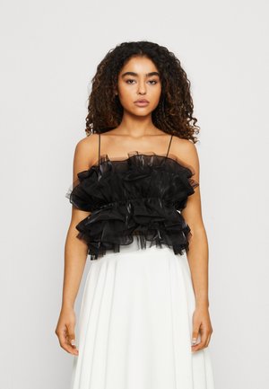 ILLUSION RUFFLE CAMI - Top - black