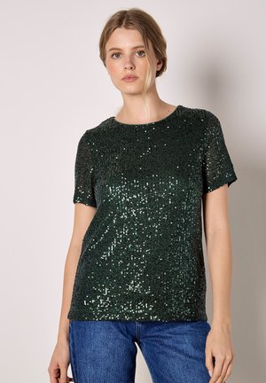 SEQUIN EMBELLISHED - Print T-shirt - green