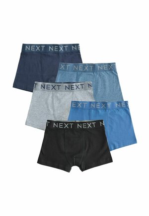 Paket med sex herrkalsonger i mörk marinblå, ljusgrå, blå och svart. Tillverkade av mjukt tyg med elastiska midjeband med NEXT-logotyp.