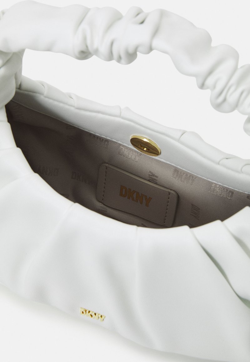 dkny white quilted shoulder bag