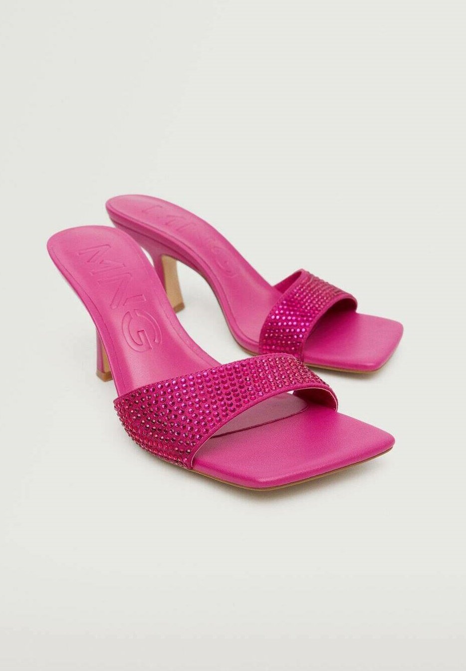 Mango BRILLY - Muiltjes met hak - fuchsia/donkerroze - Zalando.be
