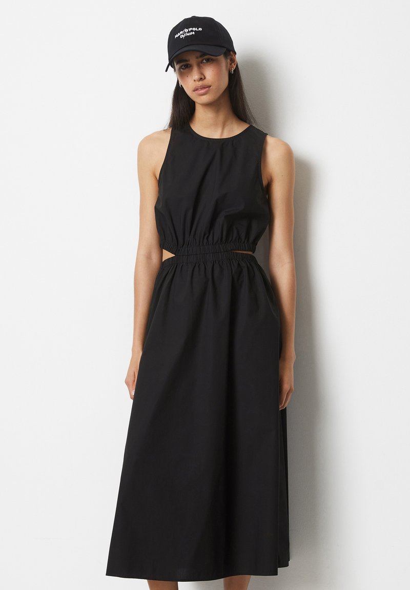 Marc O'Polo DENIM WITH CUTOUTS - Freizeitkleid - black