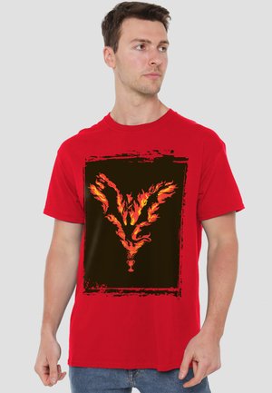 Cotton Soul, HARRY POTTER GOBLET OF FIRE DRAGON IN FLAMES - T-Shirt print - red