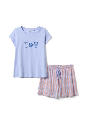 OVS, SHORT PYJAMAS SET, REGULAR FIT, WITH PRINTS - Pyjama set - orange/sky blue