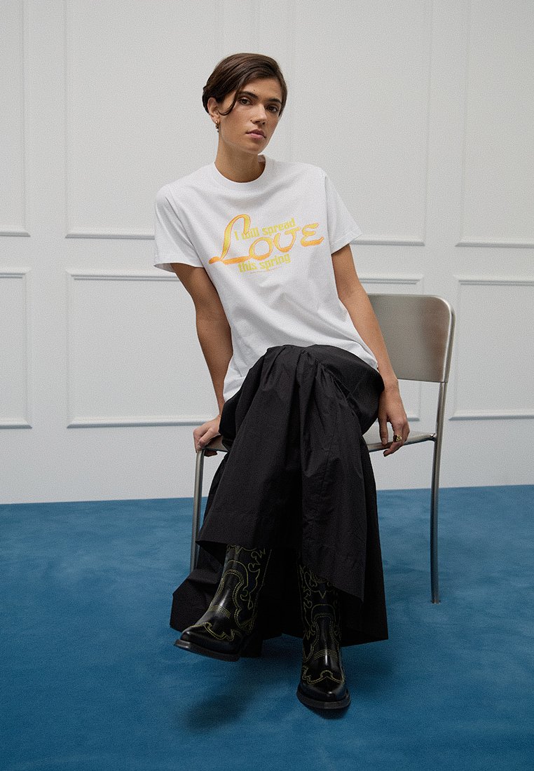 Ganni T-shirt print wit