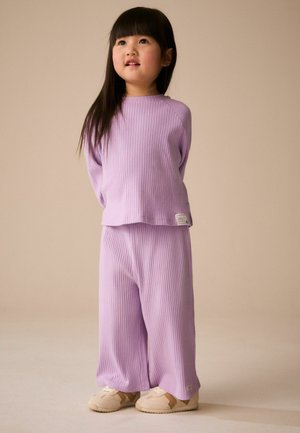 Next, RIBBED WIDE LEG TROUSERS - Stoffhose - lilac purple
