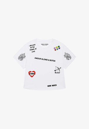 Mira Paris, TATTOO CRUSH OVERSIZED ROLL UP TEE 26 NEW - T-Shirt print - white