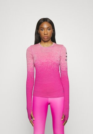 RUN - T-shirt à manches longues - coconut milk/active fuchsia
