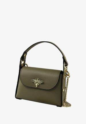 DrachenLeder, UMHÄNGE - Handtasche - graugrün dunkeltaupe