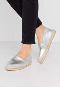 Zign - LEATHER - Espadrilles - silver Miniatuurafbeelding 1