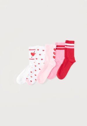 Even&Odd MIXED HEART TENNIS 5 PACK - Zeķes - pink/red/white