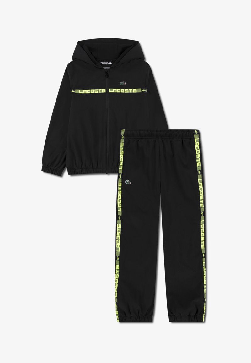 Lacoste GRID TAPED HOODED SET - Trenirka - noir