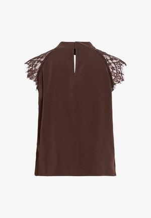 VILA, OBERTEIL MIT KURZEN ÄRMELN VISIMPLY SPITZEN - Bluse - coffee bean