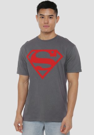 Cotton Soul, SUPERMAN/RED ON BLACK SHIELD - T-Shirt print - anthracite