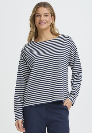 SIVA TEE - T-shirt à manches longues - navy stripe
