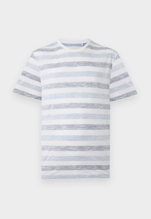 Only & Sons, ONSMATHI REG SLUB TEE - Nyomott mintás póló - bright white/naval academy/dusty blue