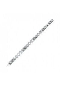 Bracciale argento con link interconnessi adornati da numerosi scintillanti cristalli trasparenti. Chiusura a scatto su un'estremità.