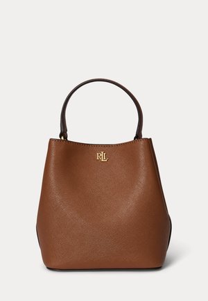 Lauren Ralph Lauren, CROSSHATCH SMALL REESE BUCKET BAG - Handbag - tan