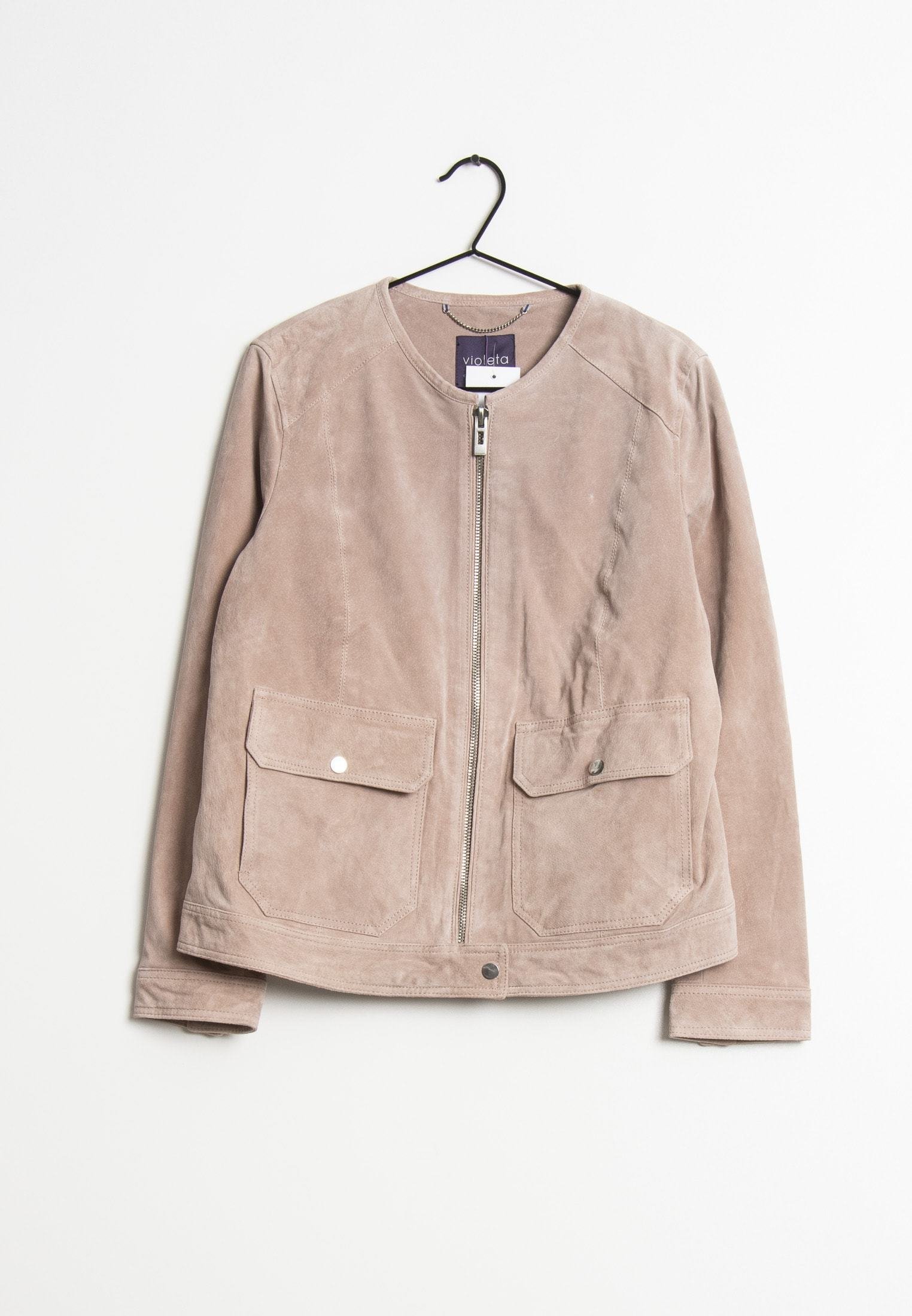 Violeta by Mango Leren jas - pink/donkerroze - (Pre-owned) - Zalando.nl