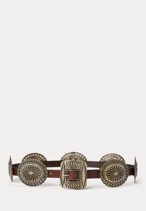 Polo Ralph Lauren, METAL-ACCENT LEATHER BELT - Šatový opasok - brown