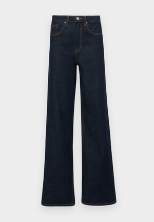 ONLY ONLJUICY WIDE RINSE - Wide Leg - dark blue denim