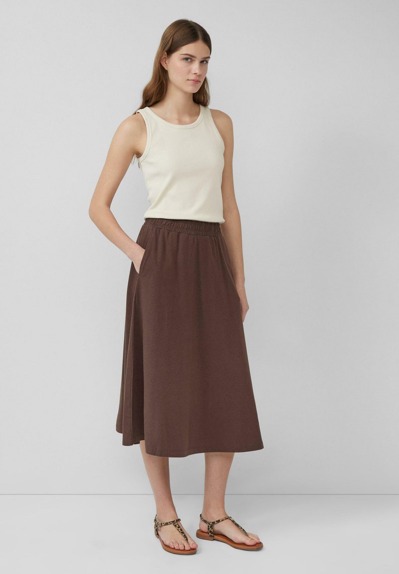 s.Oliver - MIDI MIT EINGRIFFTASCHEN - A-line skirt - mokka, Enlarge
