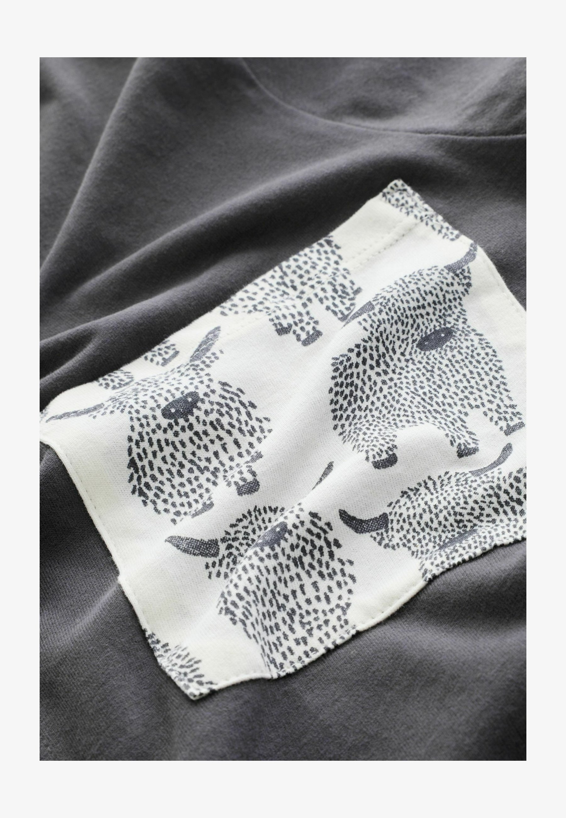 NEXT Pigiama Donna In 100% Cotone A Maniche Corte – Stampa Hamish La Mucca Delle Highlands, Grigio Carbone, Taglia S
