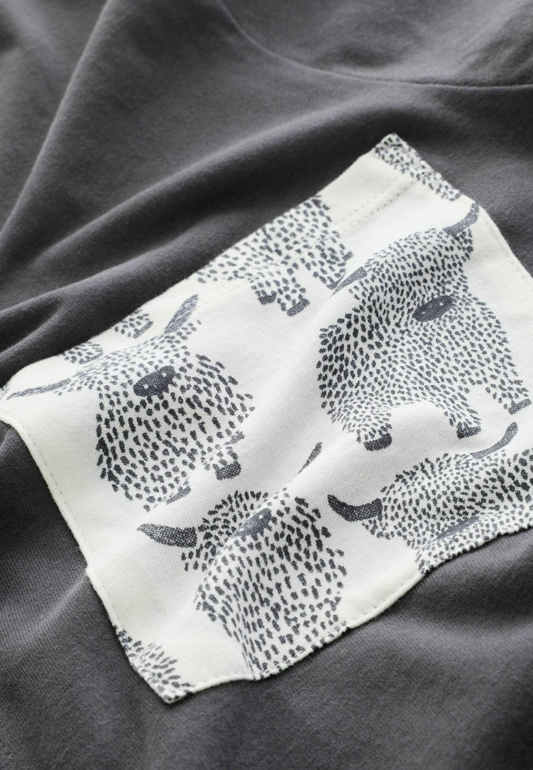 NEXT Pigiama Donna In 100% Cotone A Maniche Corte – Stampa Hamish La Mucca Delle Highlands, Grigio Carbone, Taglia S