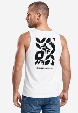 Neverless, TANKTOP HERREN MIT GRAFIK-PRINT - DESIGN MODERN ART - - Top - weiß