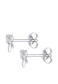 Orecchini a bottone in argento con design a cuore arrotondato, caratterizzati da una finitura lucida e chiusure a farfallina sicure. Forma compatta e simmetrica.