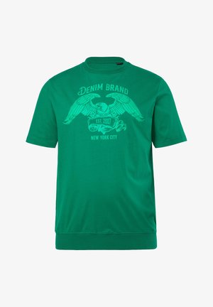 Men Plus, BAUCHFIT HALBARM BRUSTPRINT - T-shirt con stampa - emerald green