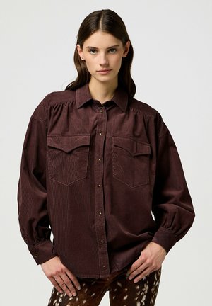 Wrangler LONG SLEEVE YOKE WESTERN FOR LOOSE FIT - Blus - mahogany