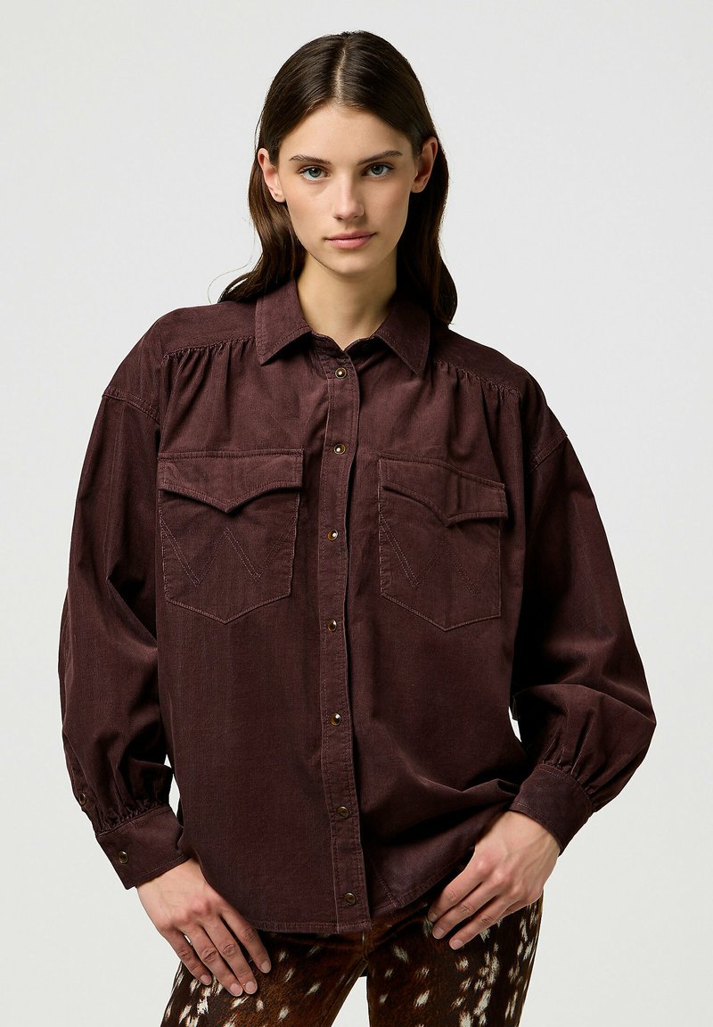 Wrangler LONG SLEEVE YOKE WESTERN FOR LOOSE FIT - Overhemdblouse - mahogany