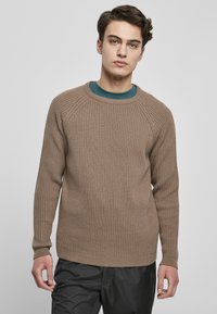 Urban Classics - RIBBED RAGLAN SWEATER - Stickad tröja - darkkhaki Miniatyrbild 1