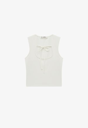 Koton, TIE DETAIL SLIM TANK TOP . - Top - off-white