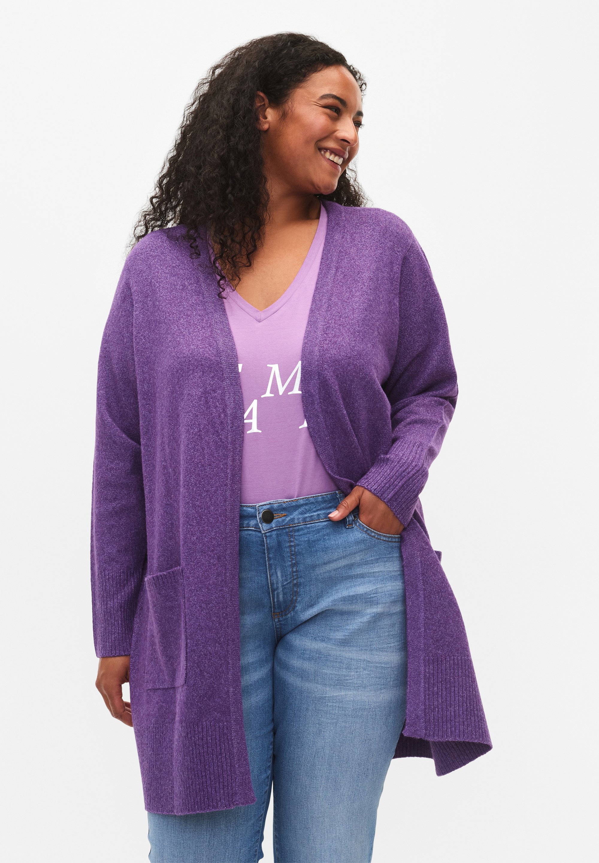Zizzi WITH POCKETS - Gilet - pansy mel/lilas - ZALANDO.FR