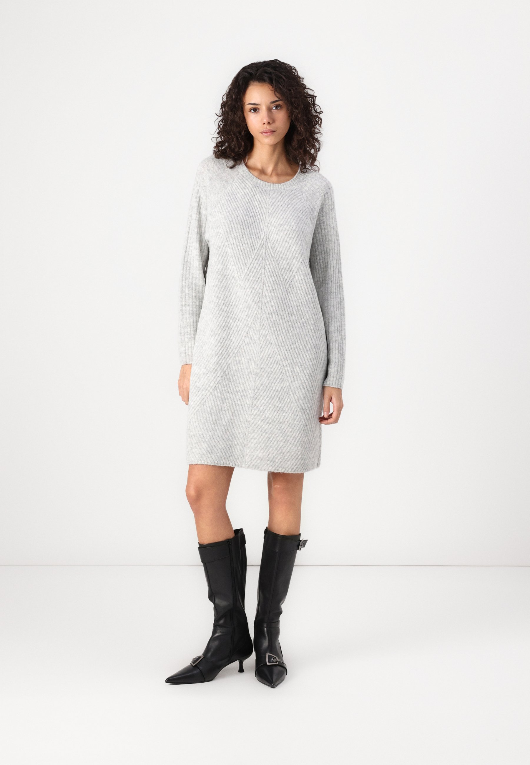 ONLY ONLCAROL LS - Jumper dress - light grey melange/mottled grey -  Zalando.ie