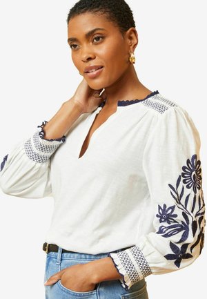 Love & Roses REGULAR FIT - Longsleeve - ivory white and navy blue