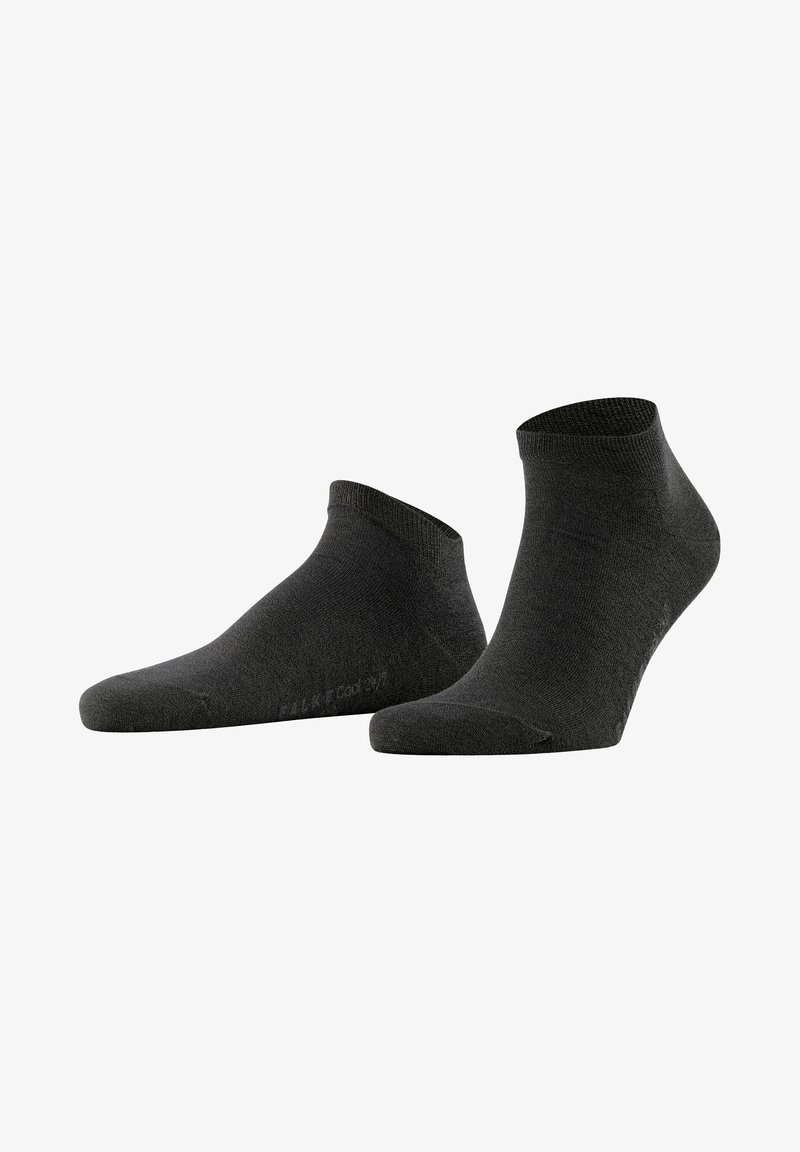 Black ankle socks made of a soft, textured material with a low cut design and reinforced heel and toe areas.