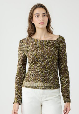 SLIM-FIT ASYMMETRICAL NECK  - Blouse - khaki