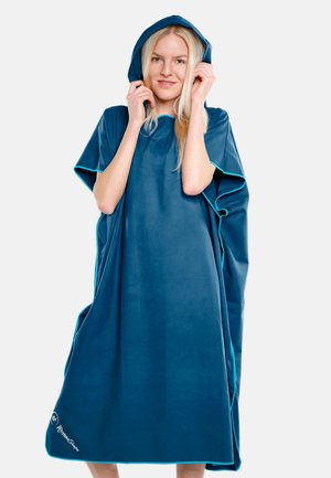 PONCHO & UMZIEHHILFLE - Strandtuch - blau   blauer rand