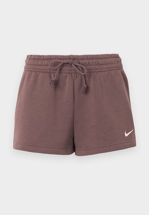 Brūnas Nike šorti ar elastīgu jostasvietu un aukliņu, ar nelielu balto Nike logotipu kreisajā kājā.