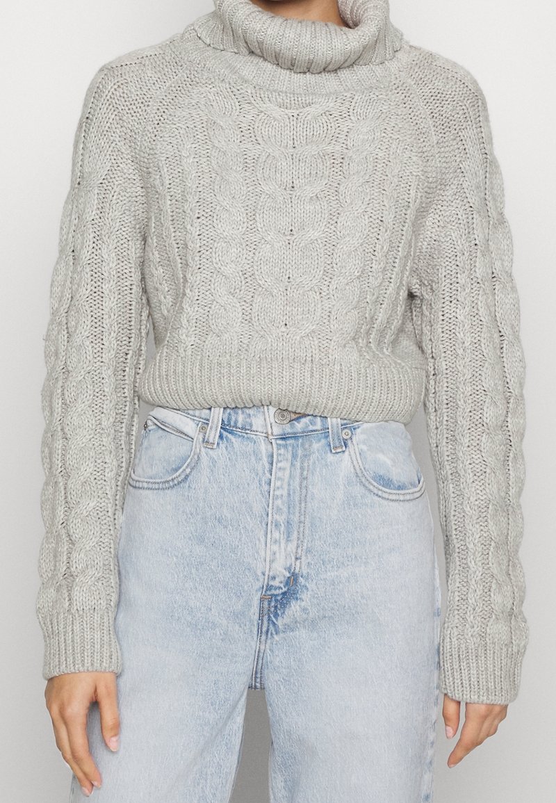 Gina Tricot Stickad tröja - grey